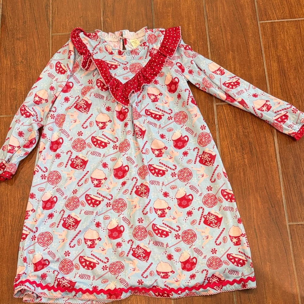 Red and White Kids Pajama Nightgown